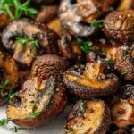 Roasted Garlic and Herb Button Mushrooms