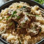 Beef with Creamy Rice