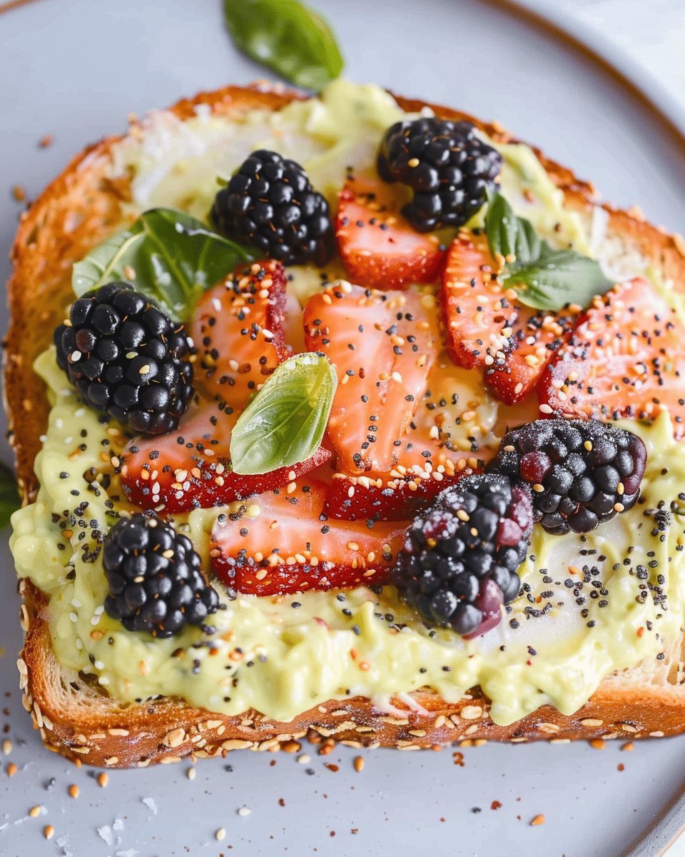 Fresh Strawberry and Blackberry Toast