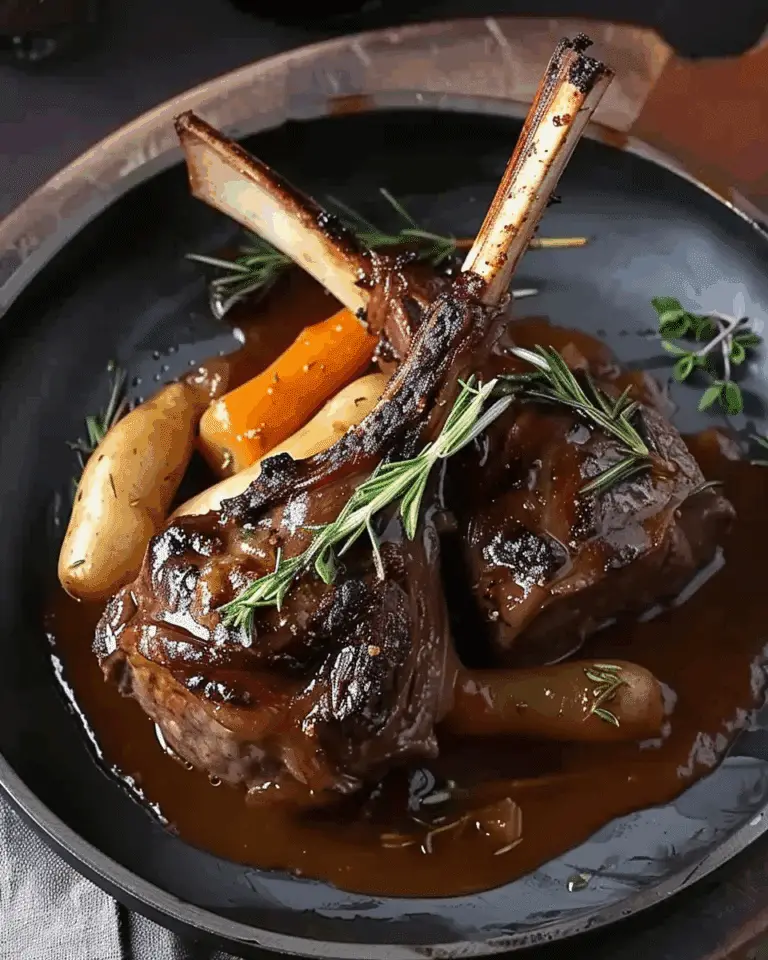 Braised Lamb Shanks with Rosemary Jus