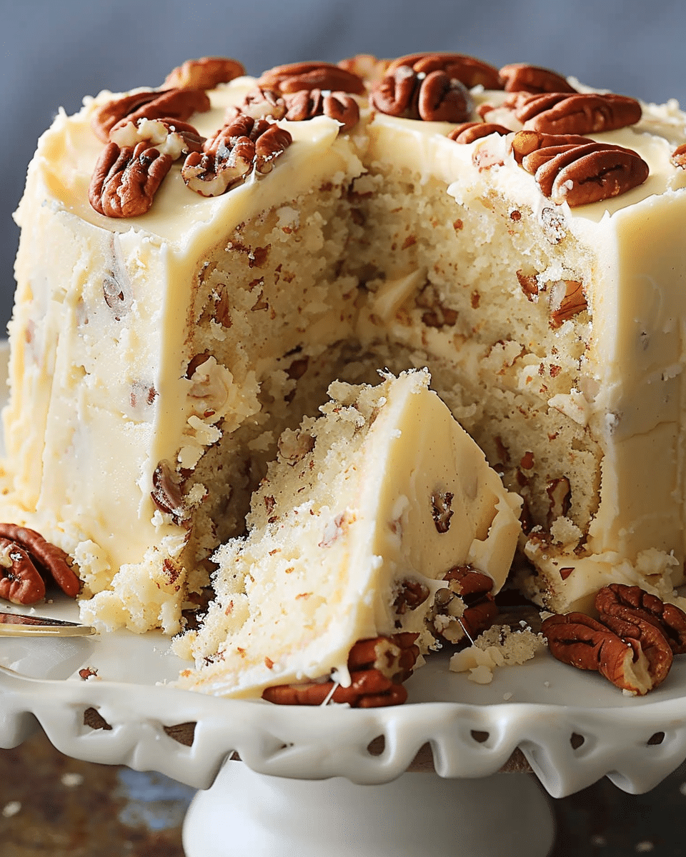 Pecan Cake with Cream Cheese Icing