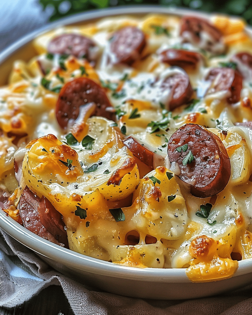 Cheesy Ranch Potatoes and Smoked Sausage