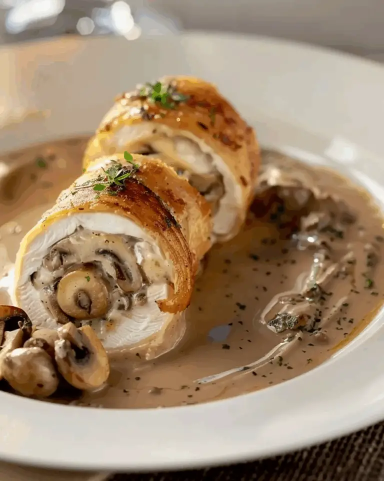 Chicken Ballotine with Mushroom Sauce | Kitchen Martha