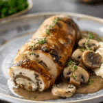 Chicken Ballotine with Mushroom Sauce