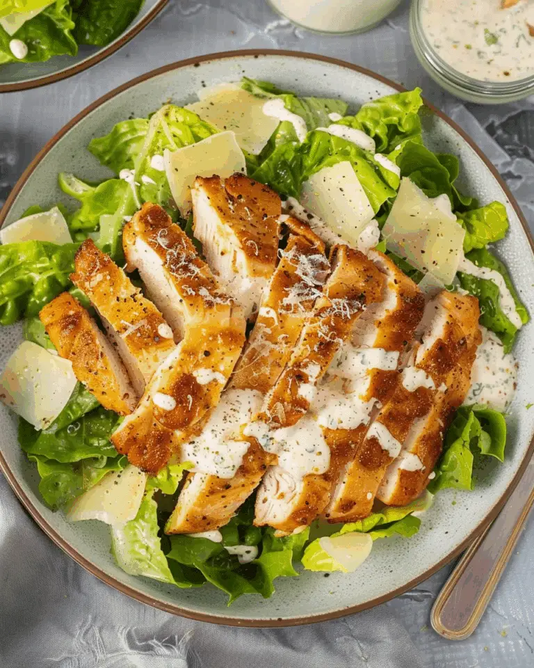 Chicken Caesar Salad with Creamy Yogurt Dressing