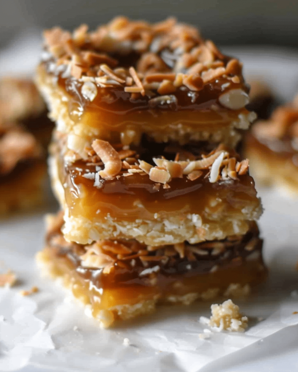 Coconut Caramel Shortbread Bars