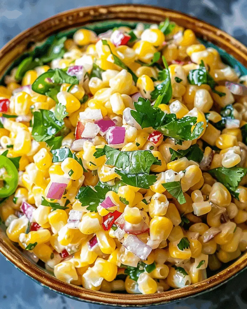 Creamy Corn Salad with Beef and Jalapeño