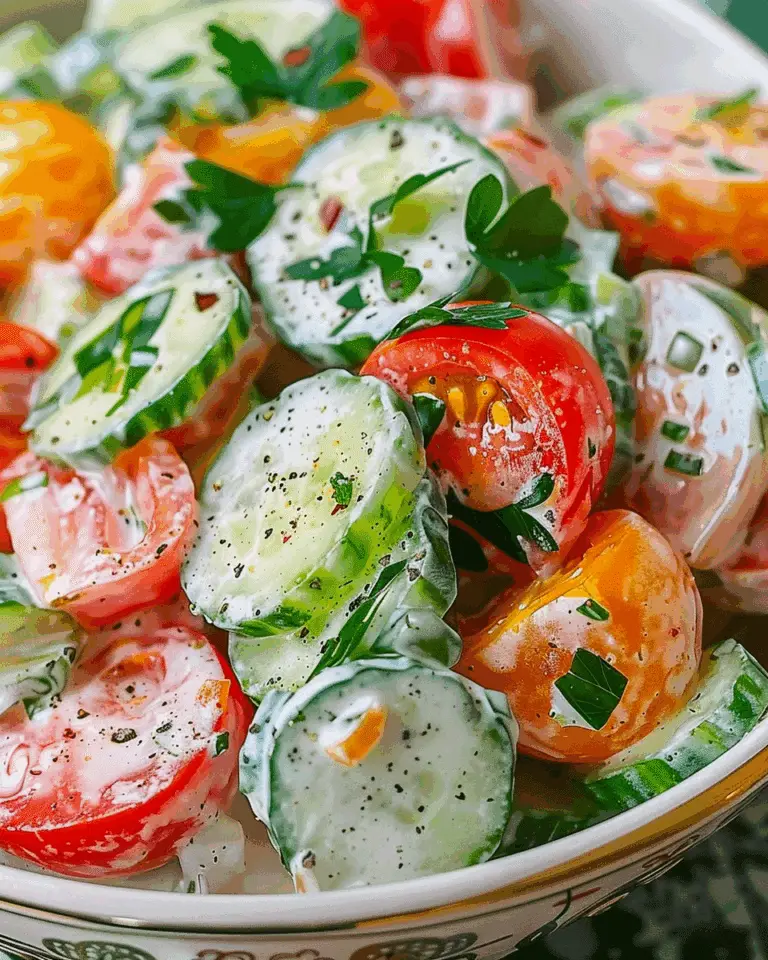 Cucumber and Tomato Salad with Dill Dressing