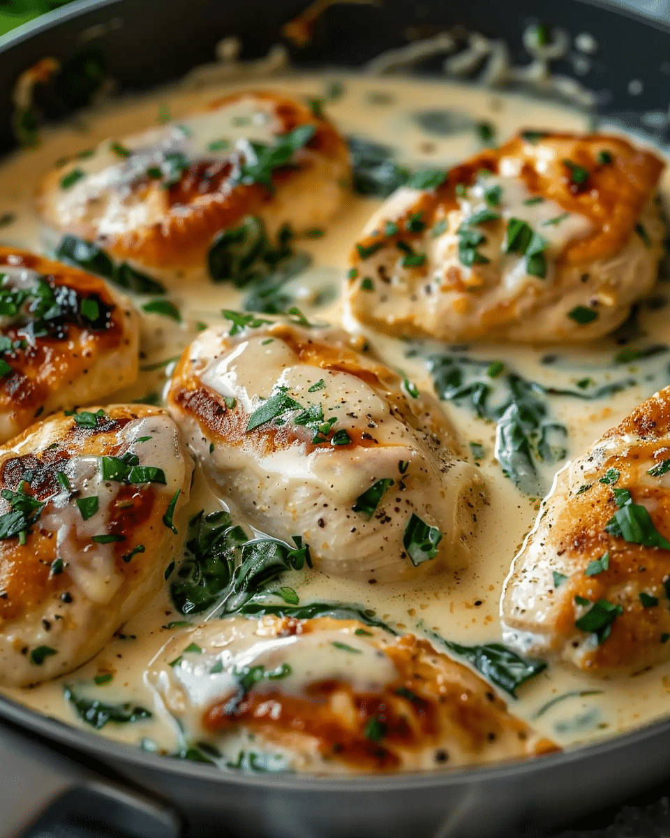 Creamy Garlic Parmesan Chicken with Spinach