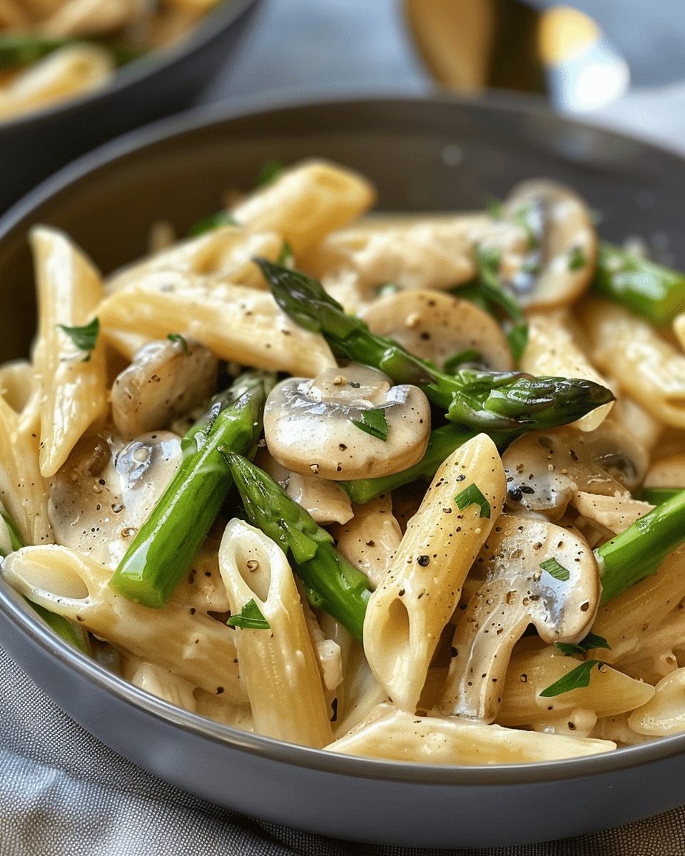 Creamy Chicken and Asparagus Penne Pasta
