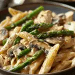 Creamy Chicken and Asparagus Penne Pasta