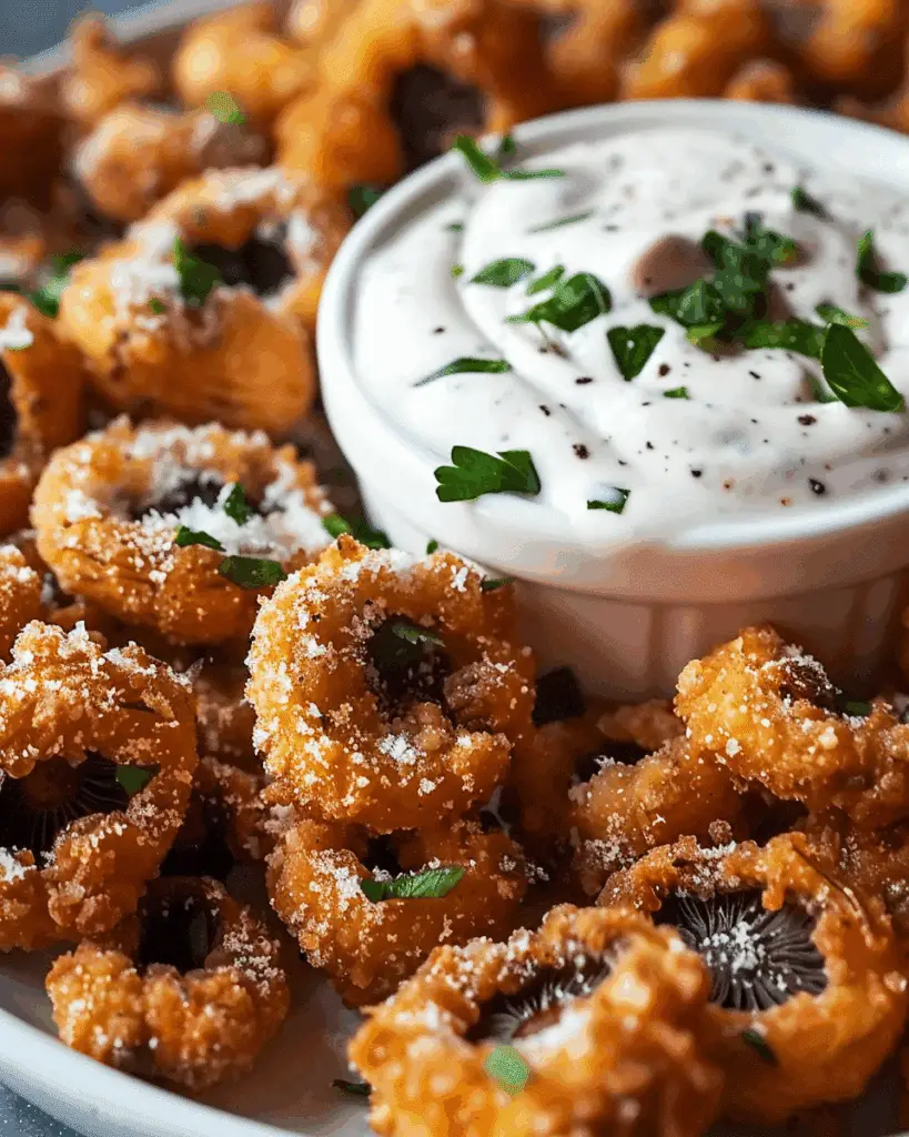 Crispy Fried Mushrooms with Cool Ranch Dip
