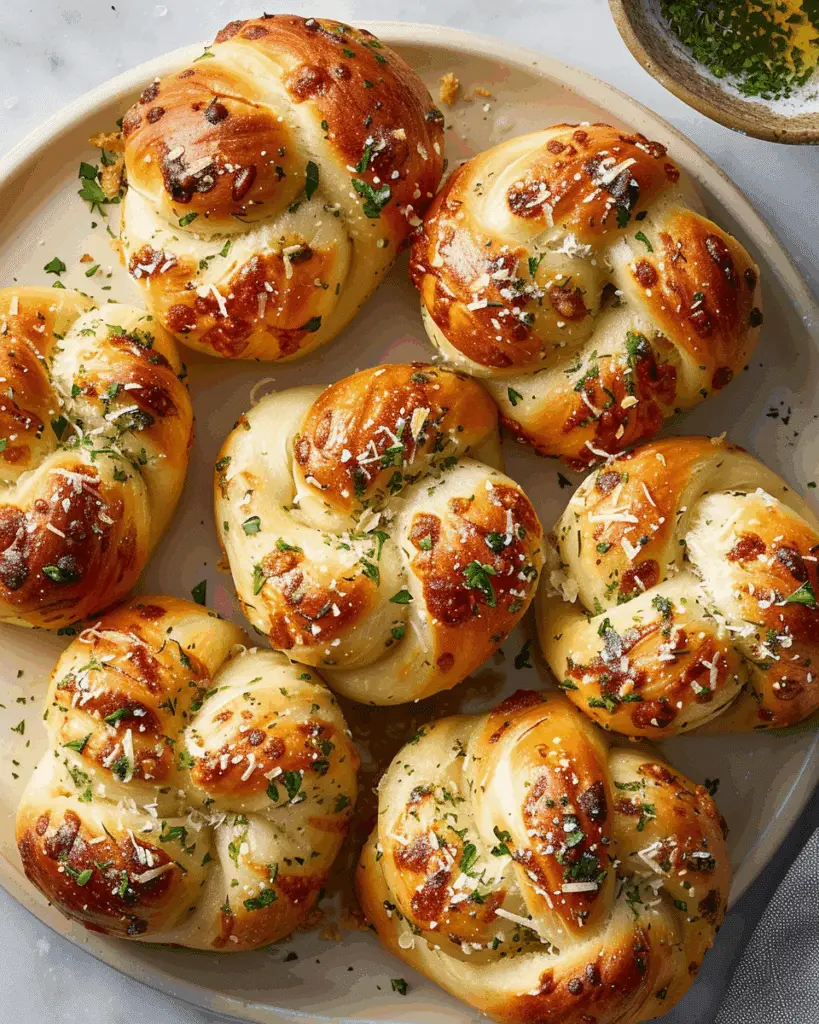 Easy Garlic Parmesan Knots