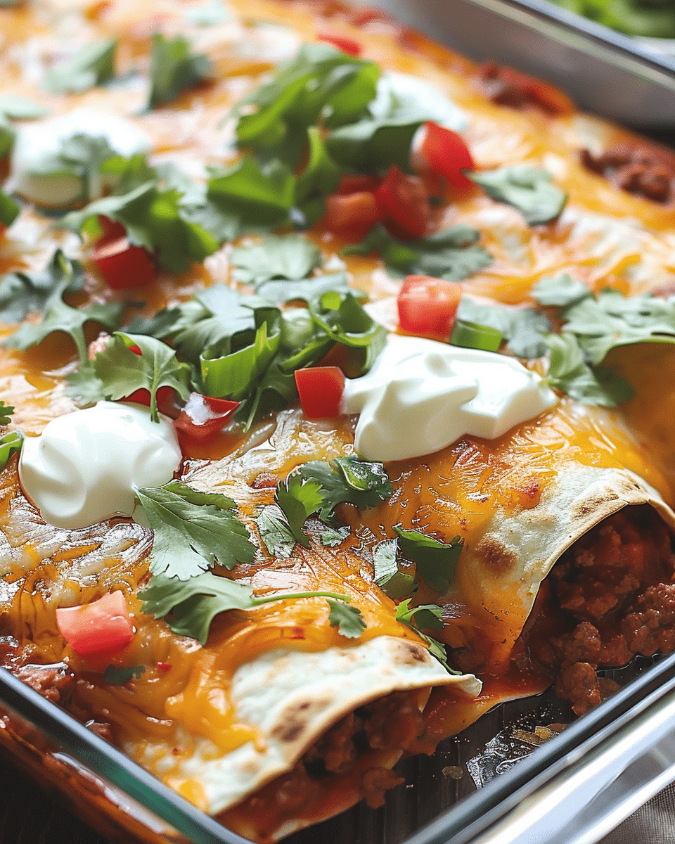 Easy Ground Beef Enchiladas