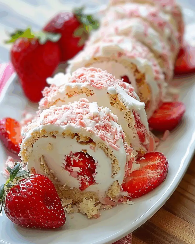 Easy Strawberry Shortcake Cheesecake Rolls