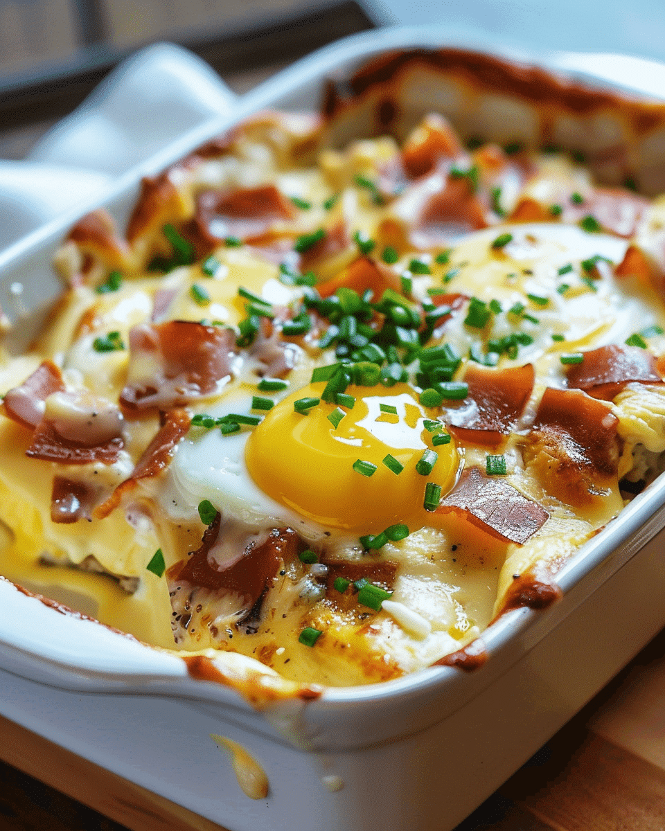 Eggs Benedict Casserole with Hollandaise Sauce