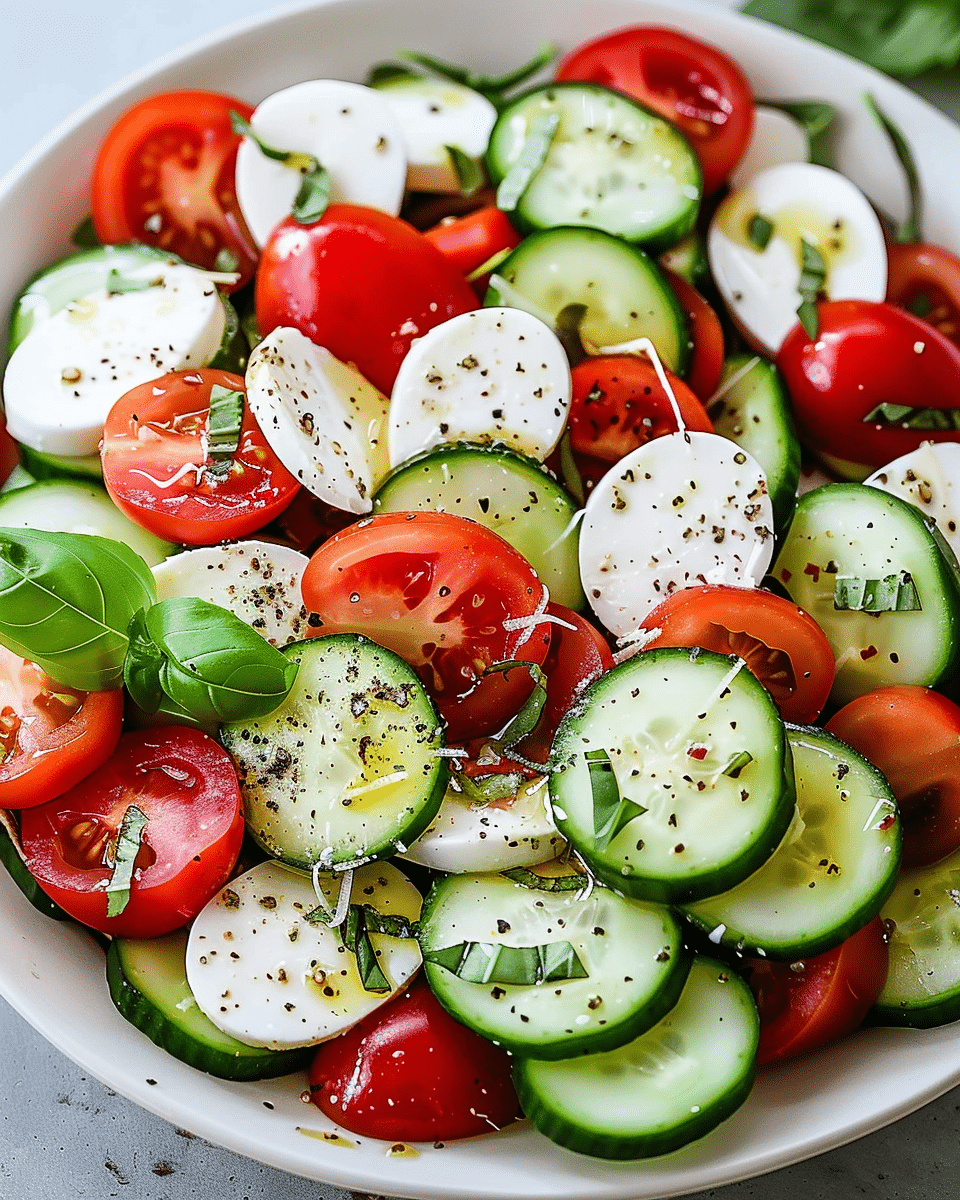 Mediterranean Cucumber and Tomato Salad with Balsamic Marinade
