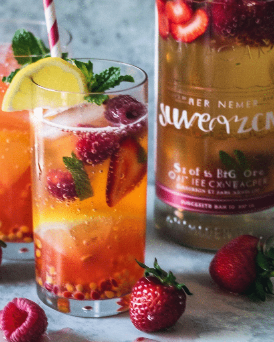 Tropical Fruit Punch with Homemade Fruit Ice Cubes
