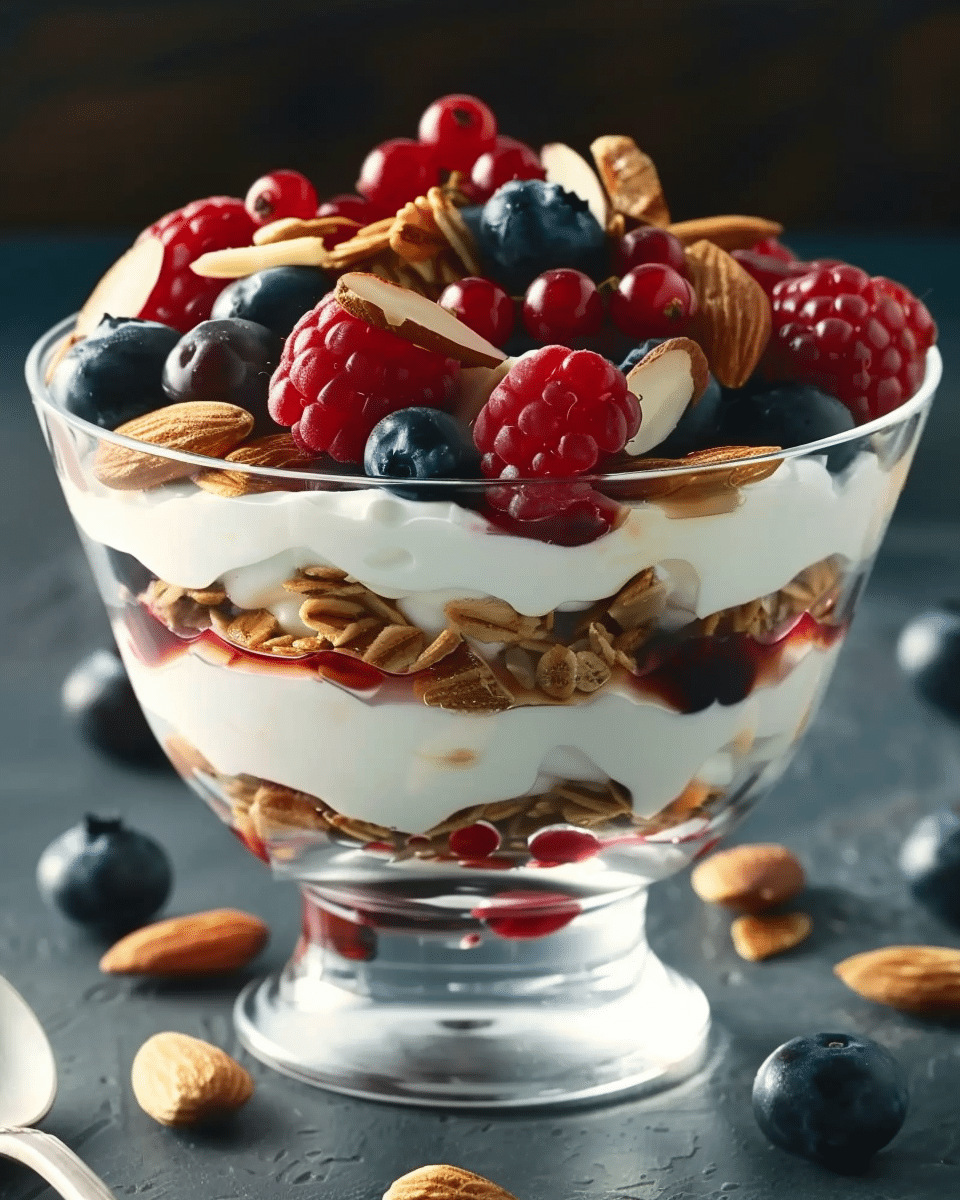 Greek Yogurt Parfait with Berries and Almonds