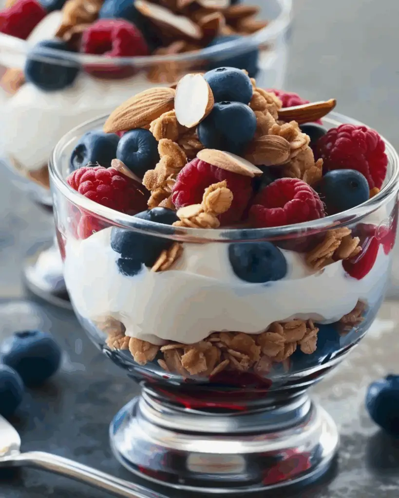Greek Yogurt Parfait with Berries and Almonds