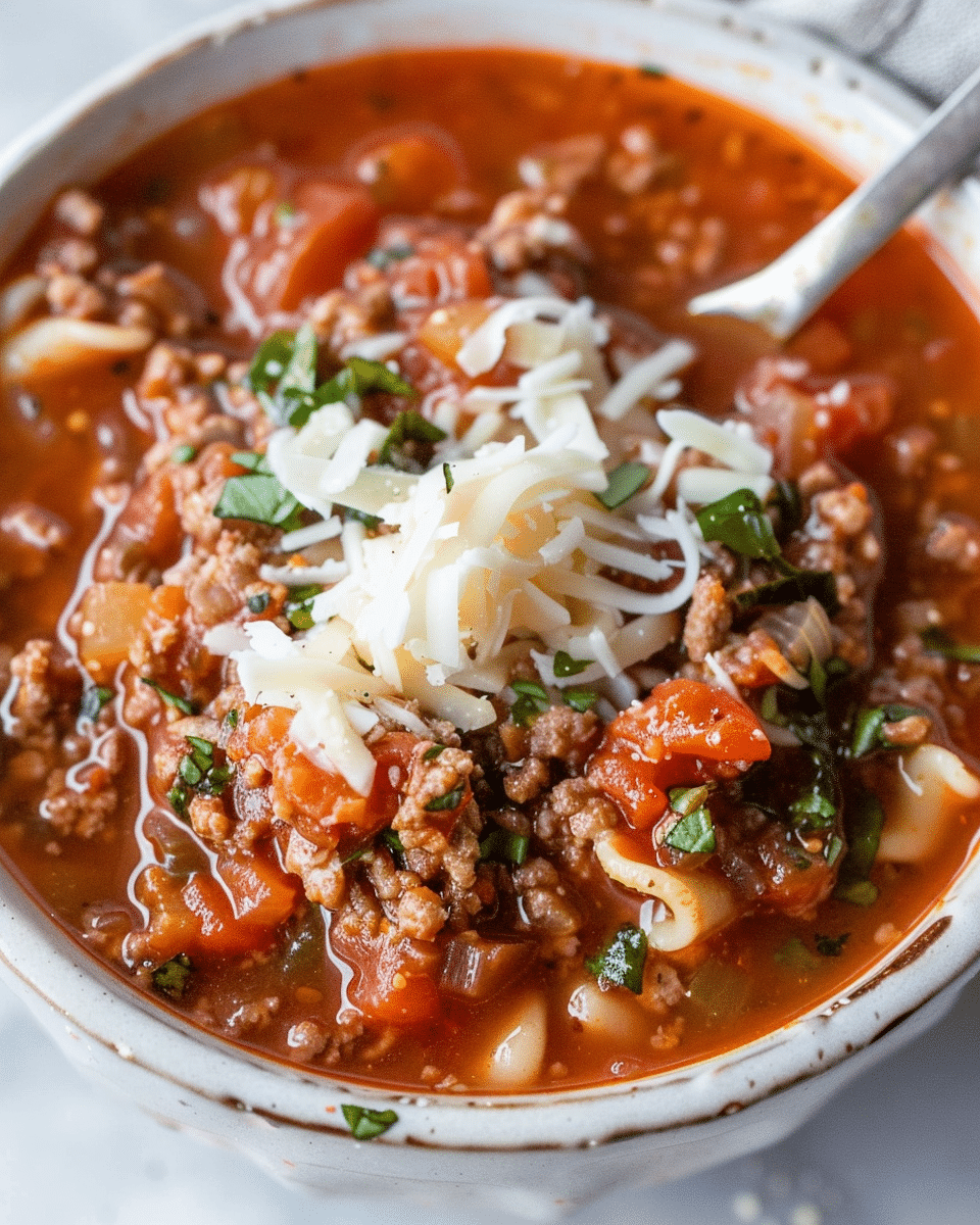 Hearty Ground Beef and Tomato Soup