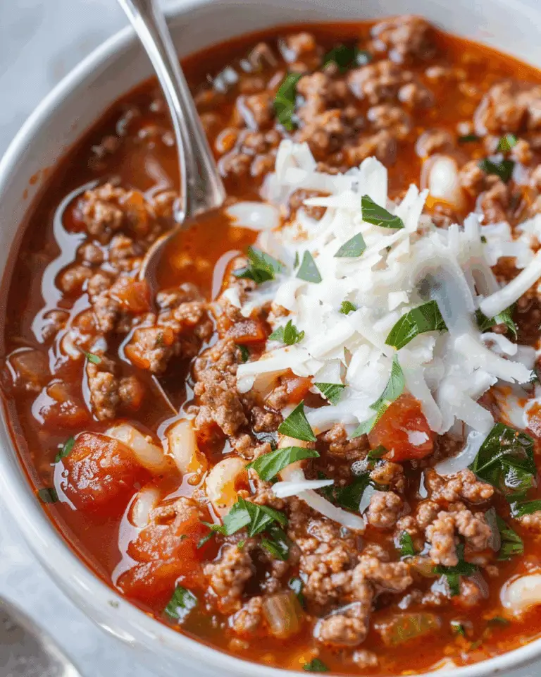 Hearty Ground Beef and Tomato Soup