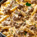 High Protein Creamy Beef Pasta