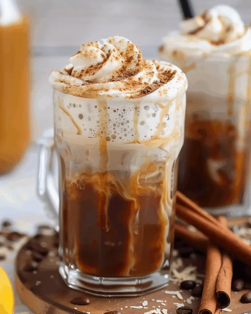 Iced Cinnamon Latte with Carob Syrup