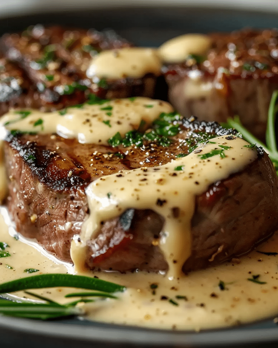 Ribeye Steaks with Creamy Garlic Sauce