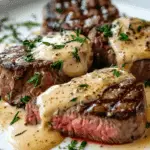 Ribeye Steaks with Creamy Garlic Sauce
