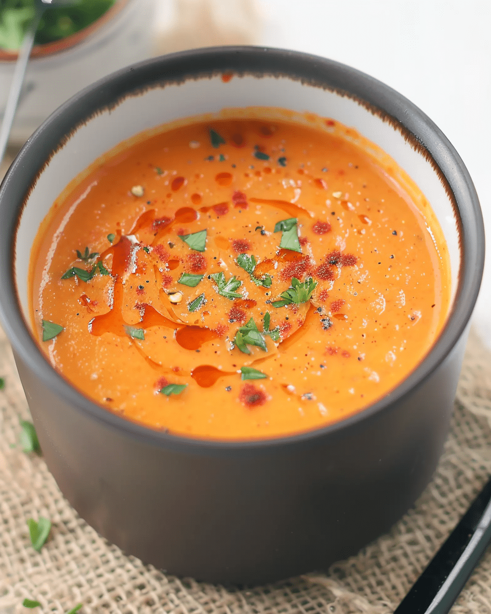 Low Carb Roasted Red Pepper Soup