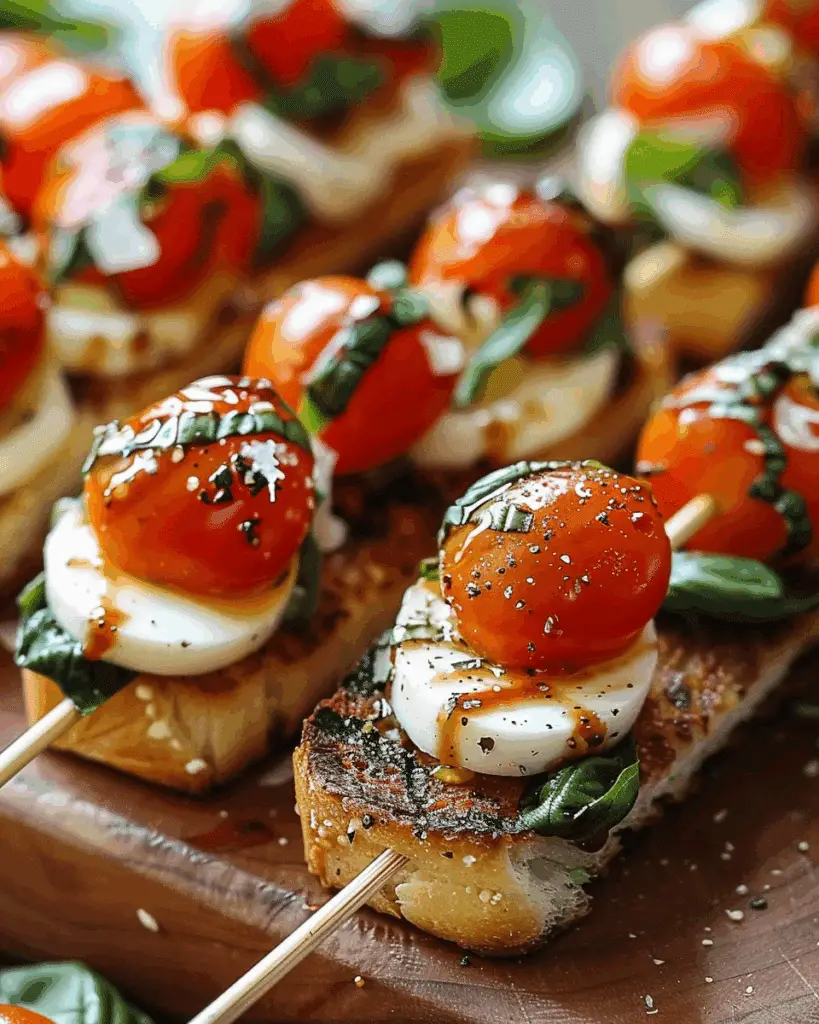 Mini Caprese Sandwich Skewers