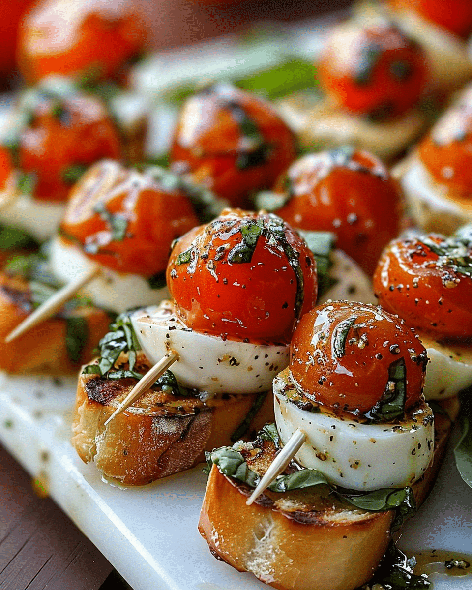 Mini Caprese Sandwich Skewers