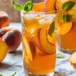 Peach Basil Iced Tea Mocktail
