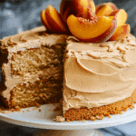 Peach Cake with Brown Sugar Frosting