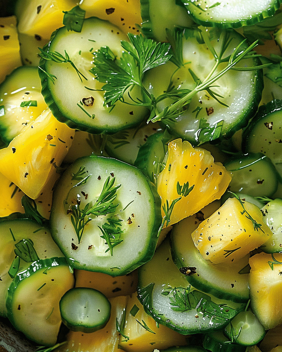 Pineapple Cucumber Salad with Fresh Herbs