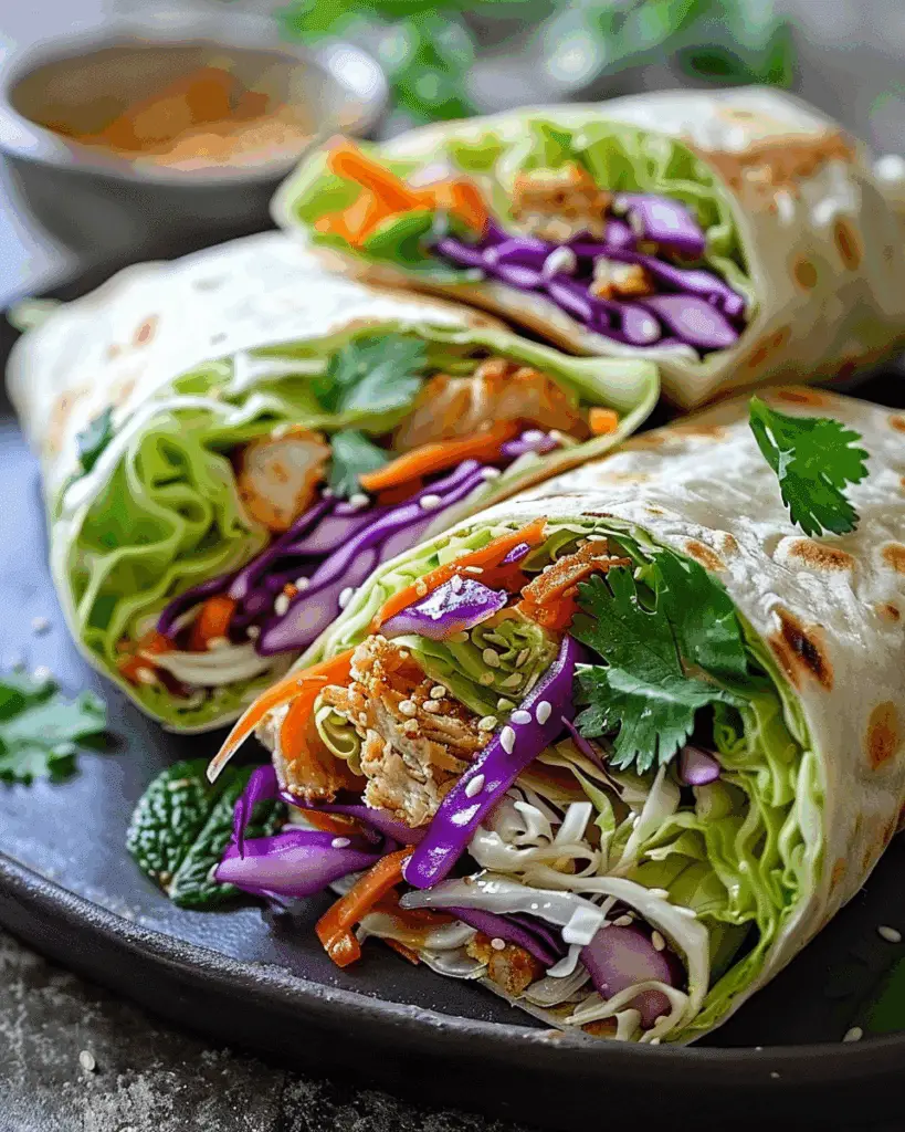 Sesame Cabbage Slaw Wraps