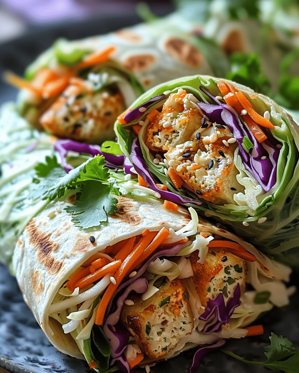 Sesame Cabbage Slaw Wraps