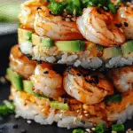 Spicy Shrimp Sushi Stacks