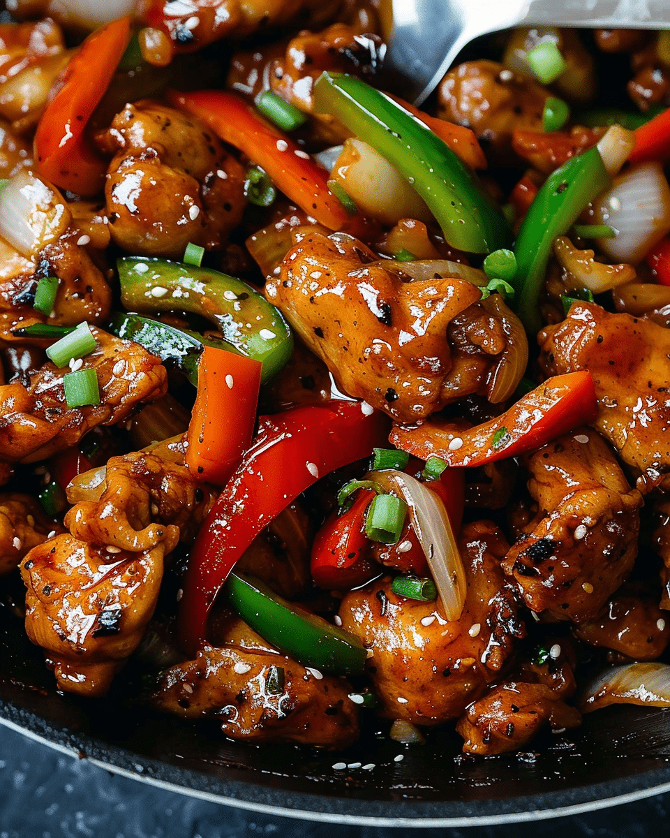 Stir-Fried Chicken with Black Pepper Sauce
