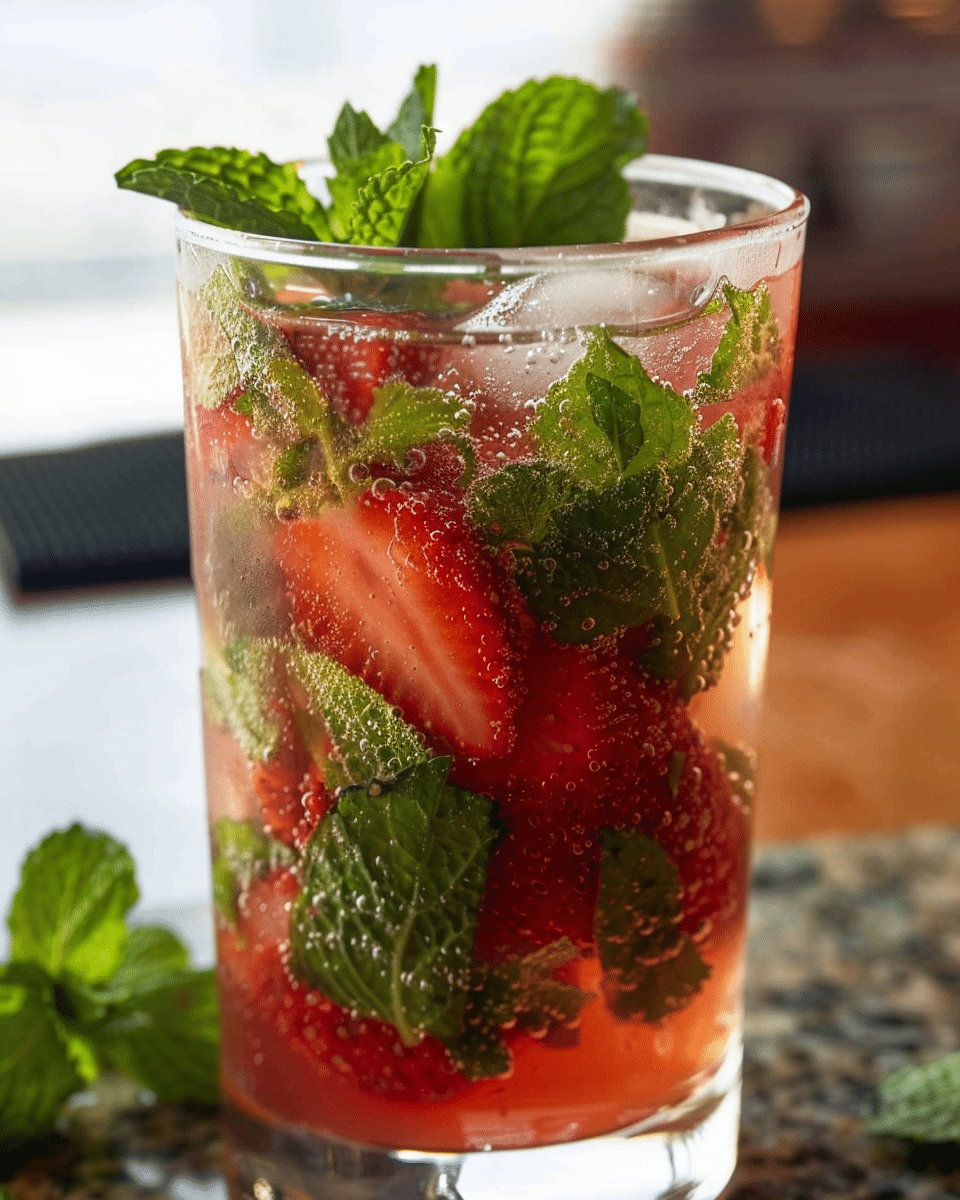 Strawberry Mint Mojito Mocktail
