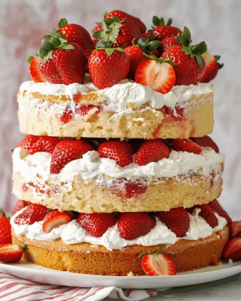 Fresh Strawberry Cake with Whipped Cream