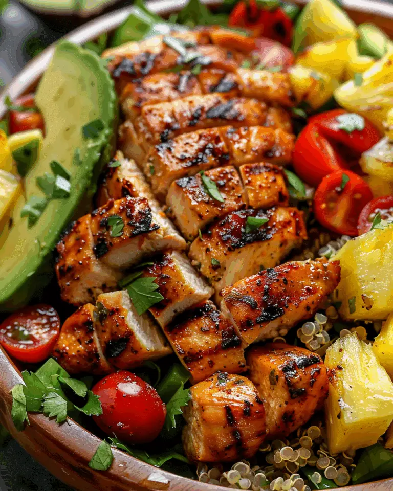 Tropical Grilled Chicken Salad with Pineapple and Quinoa