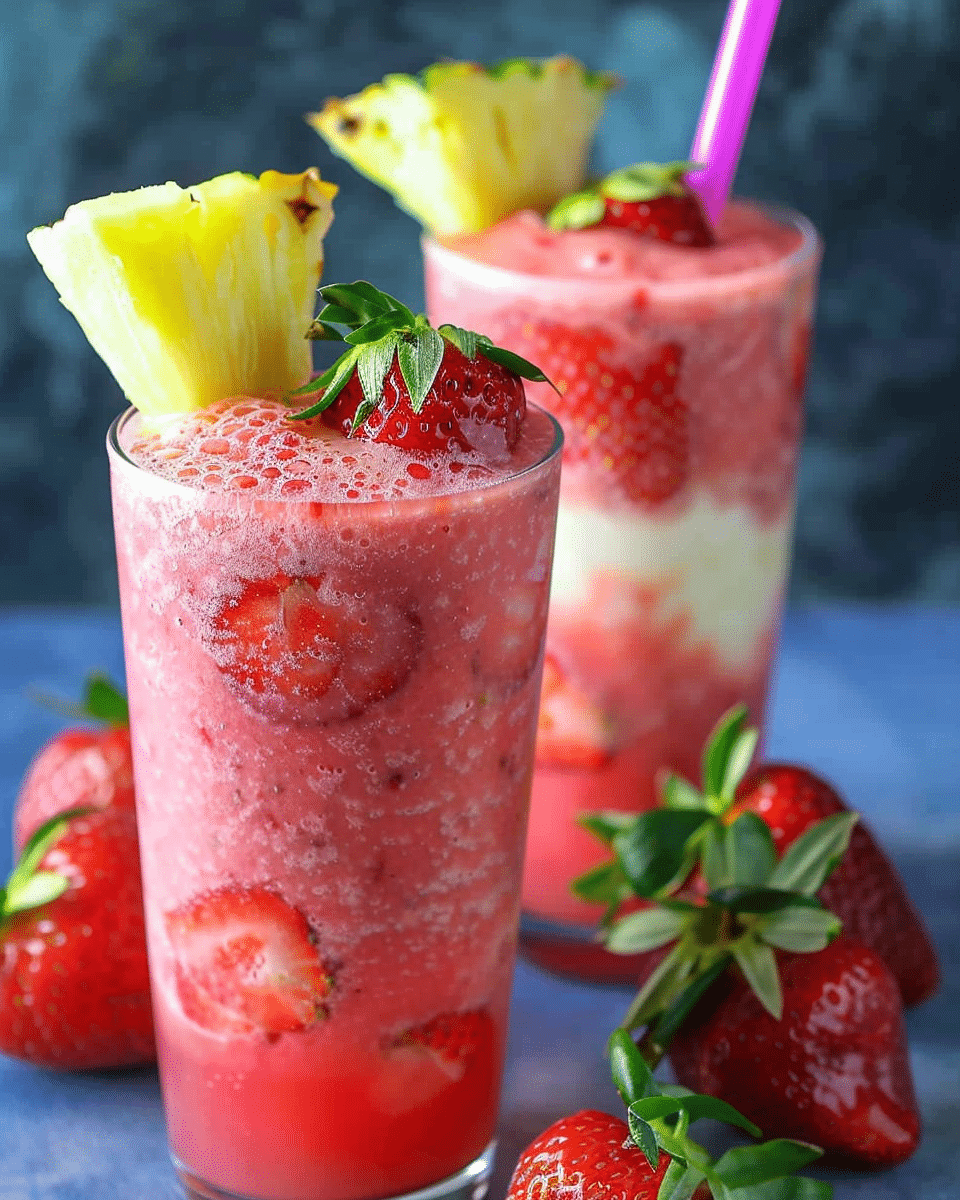 Tropical Pineapple Strawberry Smoothie