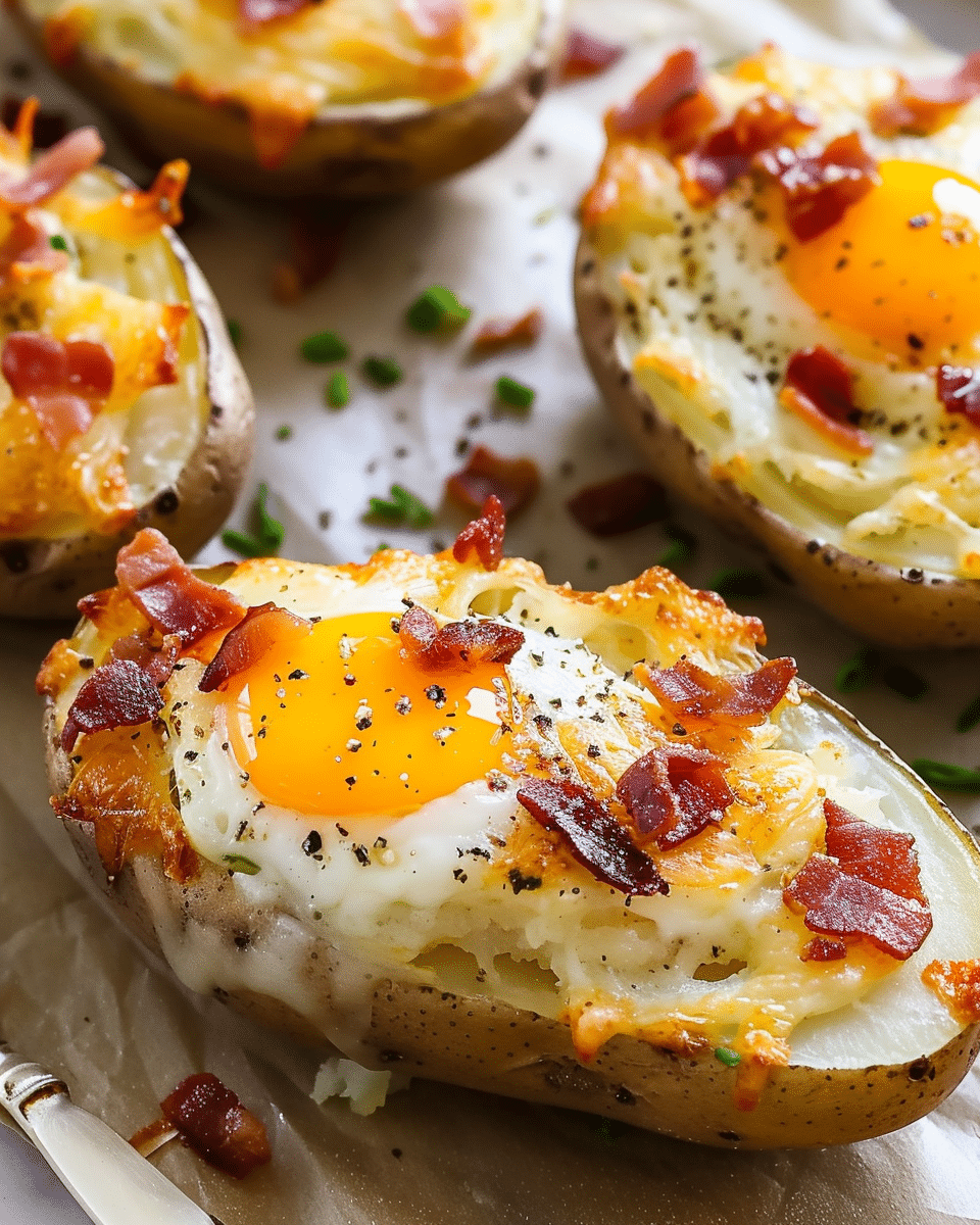 Twice Baked Loaded Breakfast Potatoes