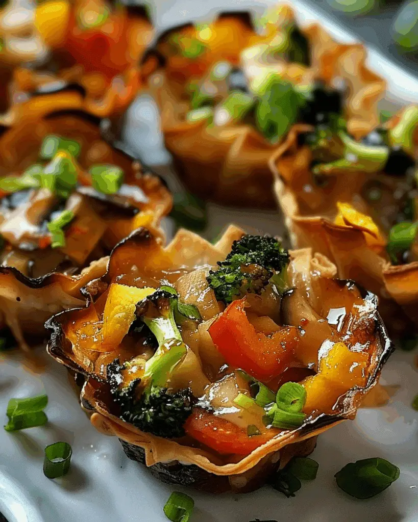 Veggie Stir-Fry Wonton Cups