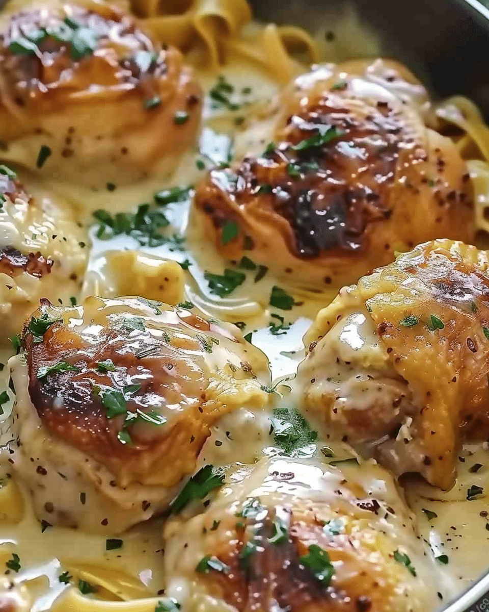Creamy Chicken with Buttered Egg Noodles Recipe