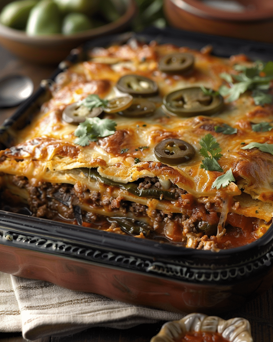 Baked Beef Chiles Rellenos Casserole | Kitchen Martha