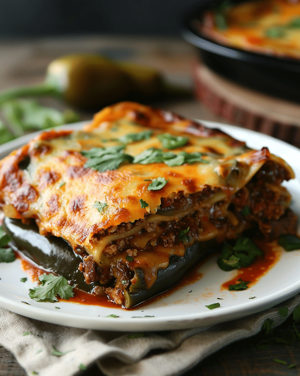 Baked Beef Chiles Rellenos Casserole