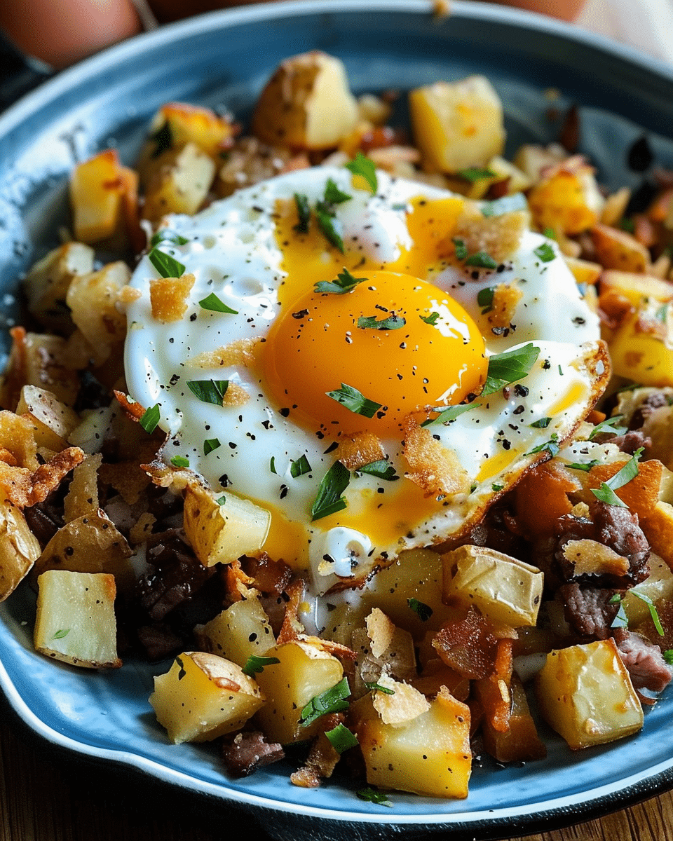 Beef, Egg, and Potato Hash